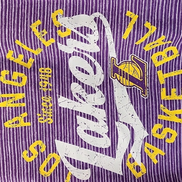 NWT LOS ANGELES LAKERS WOMEN'S DISTRESSED LINE TEE Size Small - Picture 3 of 11